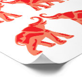 Poster met rode olifant (Hoek)