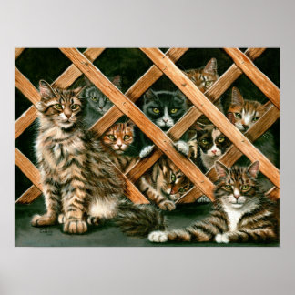 Poster met roosters, tatoeages, tuxedos kmcorigina