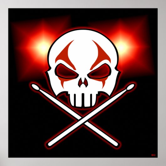 Poster met rots en rolstenen, zware metalen Poster (Voorkant)