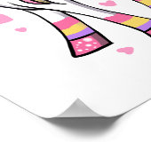 Poster met roze eenhoorn regenboog (Hoek)