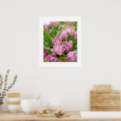 Poster met roze tulpen (Keuken)