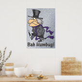 Poster met schuifwiel en Bah Humbug (Keuken)