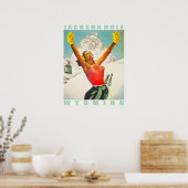 Poster met skiafdrukken van Aspen (Keuken)