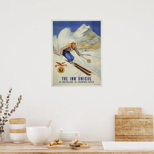 Poster met  Skiing Print (Keuken)