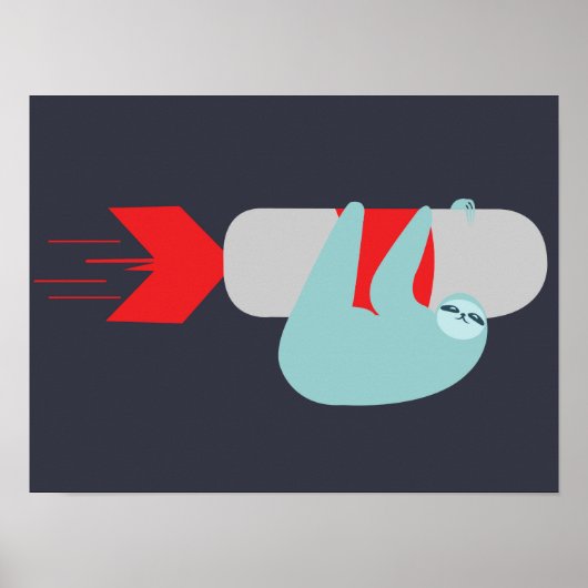 Poster met Sloth Rocket (Voorkant)