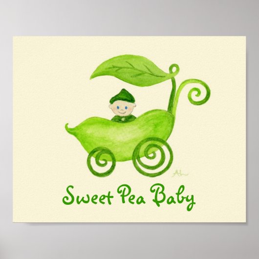 Poster met snoepjes Pea Baby (Voorkant)