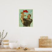 Poster met  Stalin Propaganda Print (Keuken)