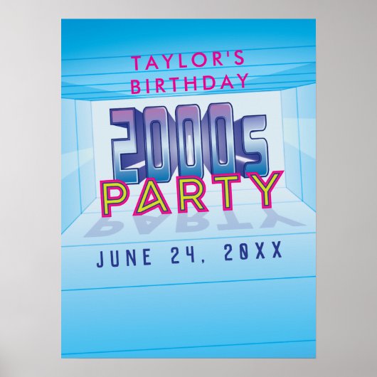 Poster met thema 2000s-feest (Voorkant)