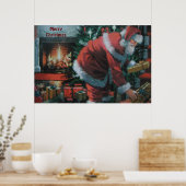 Poster met traditionele kerstman (Keuken)