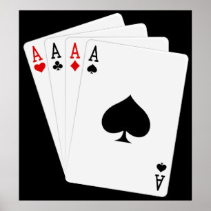 Poster met vier Aces