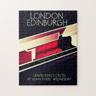 Poster met vintage stijl van de locomotief Londen Legpuzzel