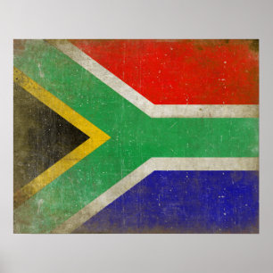Poster met vlag uit Zuid-Afrika
