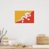 Poster met vlag van Bhutan (Keuken)