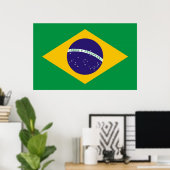 Poster met vlag van Brazilië (Thuiskantoor)