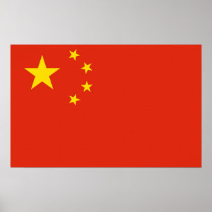 Poster met Vlag van China