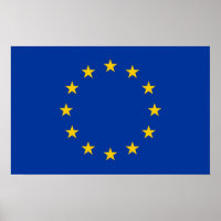 Poster met vlag van de Europese Unie