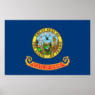 Poster met vlag van Idaho, VS