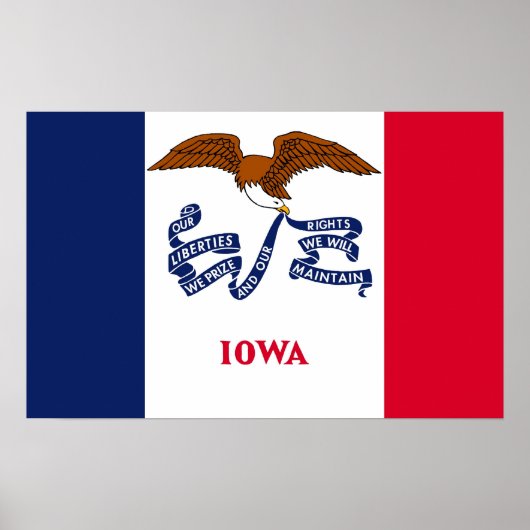 Poster met vlag van Iowa, VS (Voorkant)