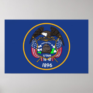 Poster met vlag van Utah, U.S.A.