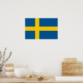 Poster met vlag van Zweden (Keuken)