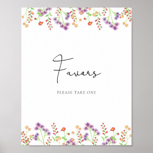 Poster met wildbloemen favorieten (Voorkant)