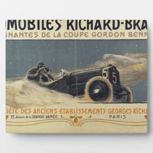 Poster met winnende Automobiles Richard-Brasier Fotoplaat