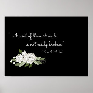 Poster met witte florale bruiloft