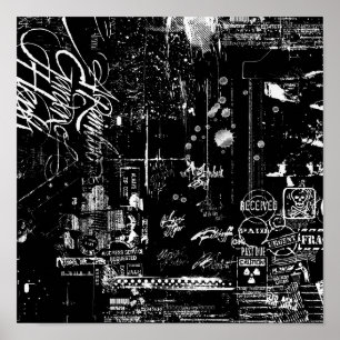 Poster met witte grijs