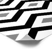 Poster met zwarte en witte diamant Zigzag (Hoek)