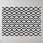 Poster met zwarte en witte diamant Zigzag (Voorkant)