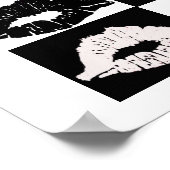 poster met zwarte en witte kus (Hoek)
