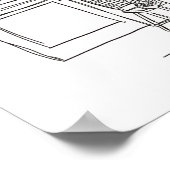 Poster met zwarte en witte Parijse cafe (Hoek)