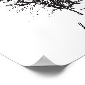 Poster met zwarte en witte veren (Hoek)