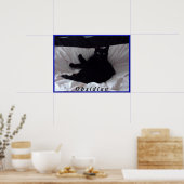 Poster met zwarte kat "Obsidian" (Keuken)
