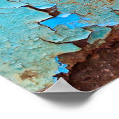 Poster Métal bleu rouillé : Mur texturé. (Coin)