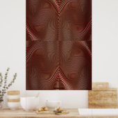 Poster Métal de bronze sur rouge illusion optique Mur d'a (Cuisine)