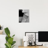 Poster Métal découpé noir et blanc (Bureau à domicile)