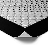 Poster Métal Réfléchissant Argent Abstrait Noir (Coin)