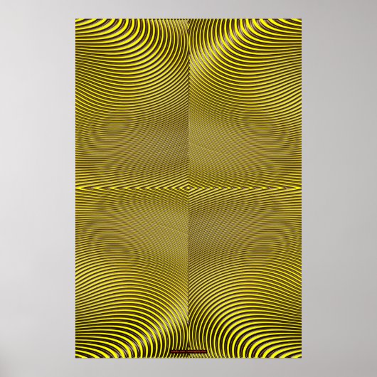 Poster Métal sur l'illusion optique jaune L'art mural (Devant)