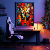 Poster Métamorphose Expressionniste Contemporain Papillon