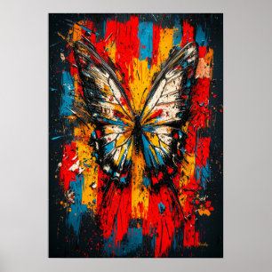 Poster Métamorphose Expressionniste Contemporain Papillon