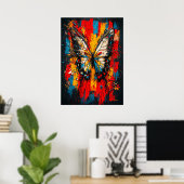 Poster Métamorphose Expressionniste Contemporain Papillon (Bureau à domicile)