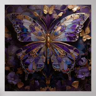 Poster Métamorphose mystique - Papillon 3D Art Moderne