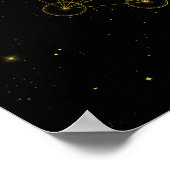 Poster Métatron's Cube Sacred Geometry Noir et or (Coin)