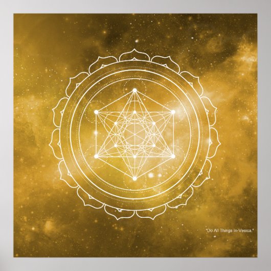 Poster Métatron's Cube with Yellow Universe arrière - pla (Devant)