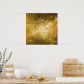 Poster Métatron's Cube with Yellow Universe arrière - pla (Cuisine)