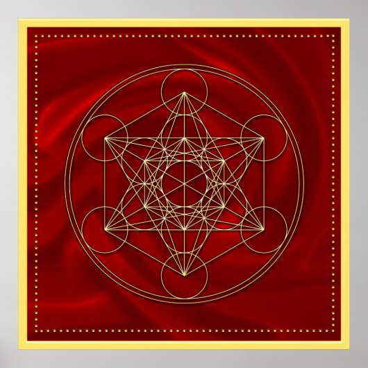 Poster Metatrons Würfel - Merkaba - Stern Tetraeder (Devant)