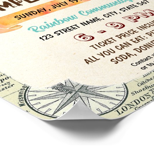 Poster Mete World globe thème flyer (Coin)