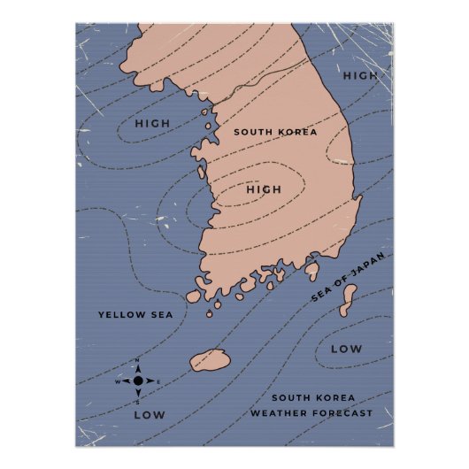 Poster Météo Corée du Sud (Devant)
