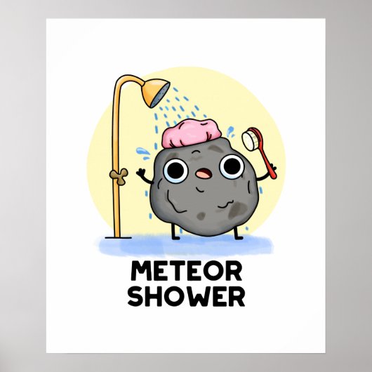 Poster Meteor Douche Funny Science Pun (Devant)